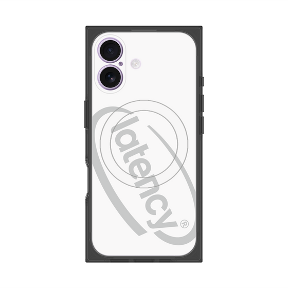プレミアムスクエアケース with MagSafe［ LATENCY - Circle logo - White ］