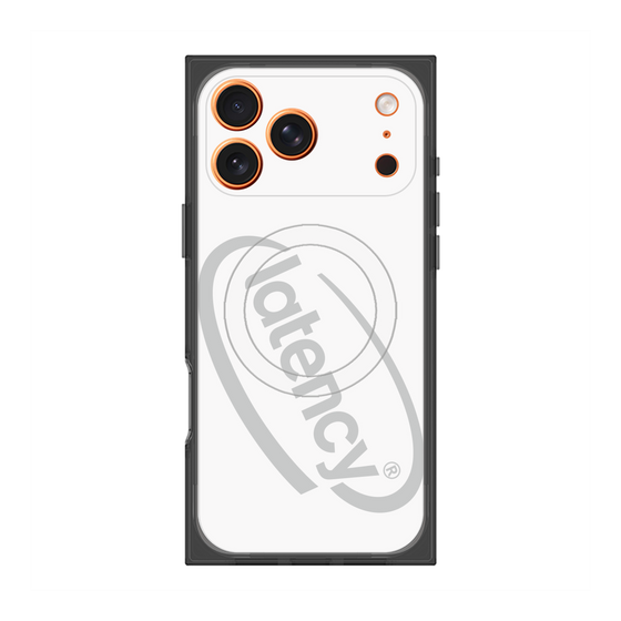 プレミアムスクエアケース with MagSafe［ LATENCY - Circle logo - White ］