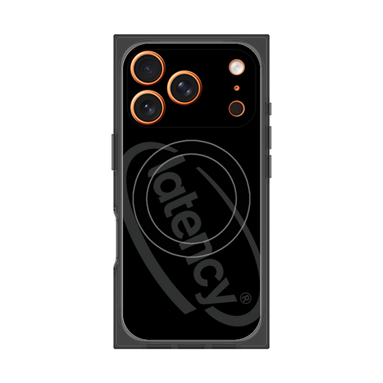 プレミアムスクエアケース with MagSafe［ LATENCY - Circle logo - Black ］