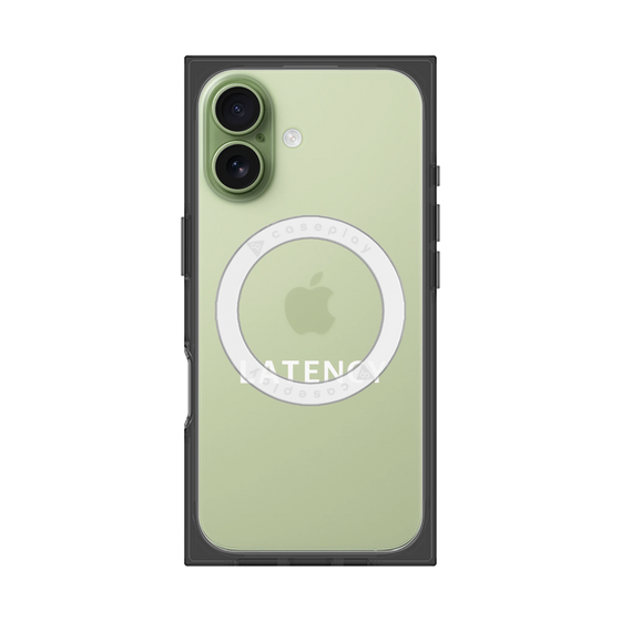 プレミアムスクエアケース with MagSafe［ LATENCY - Logotype - Clear ］