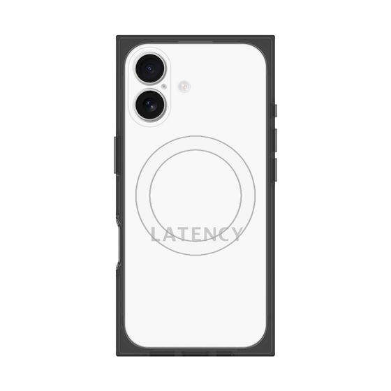 プレミアムスクエアケース with MagSafe［ LATENCY - Logotype - White ］