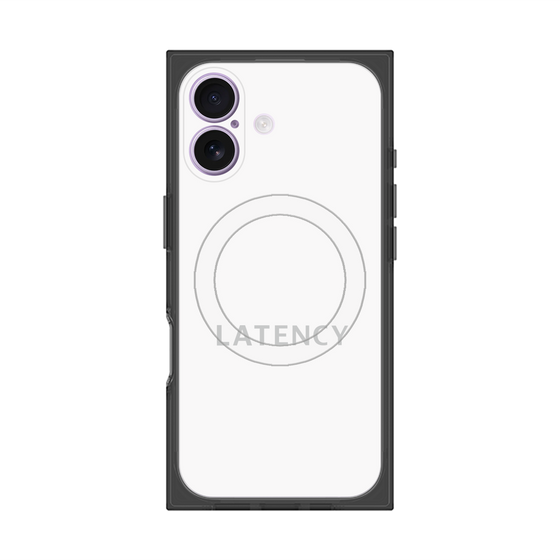 プレミアムスクエアケース with MagSafe［ LATENCY - Logotype - White ］