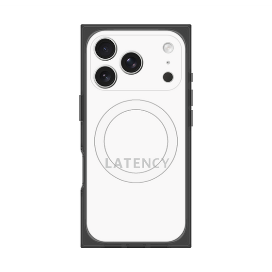 プレミアムスクエアケース with MagSafe［ LATENCY - Logotype - White ］