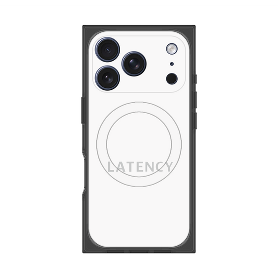 プレミアムスクエアケース with MagSafe［ LATENCY - Logotype - White ］