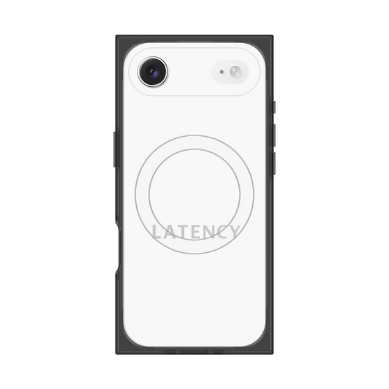 プレミアムスクエアケース with MagSafe［ LATENCY - Logotype - White ］