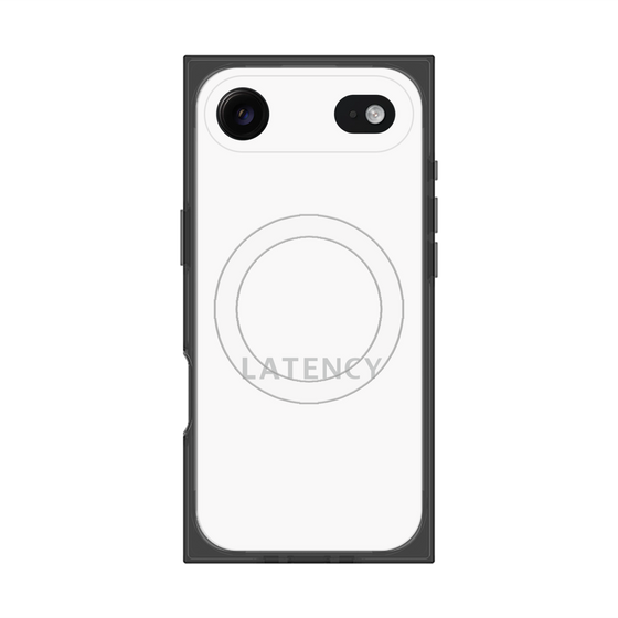 プレミアムスクエアケース with MagSafe［ LATENCY - Logotype - White ］