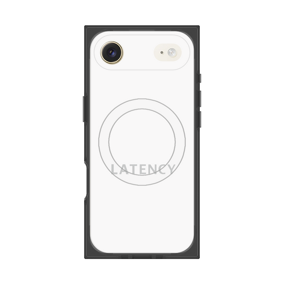 プレミアムスクエアケース with MagSafe［ LATENCY - Logotype - White ］