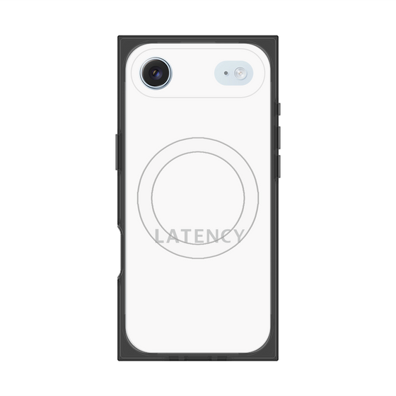 プレミアムスクエアケース with MagSafe［ LATENCY - Logotype - White ］