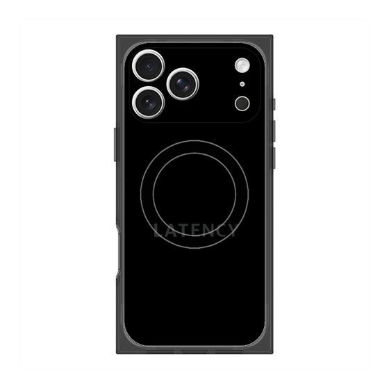 プレミアムスクエアケース with MagSafe［ LATENCY - Logotype - Black ］