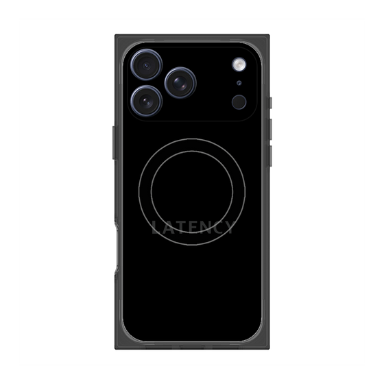プレミアムスクエアケース with MagSafe［ LATENCY - Logotype - Black ］
