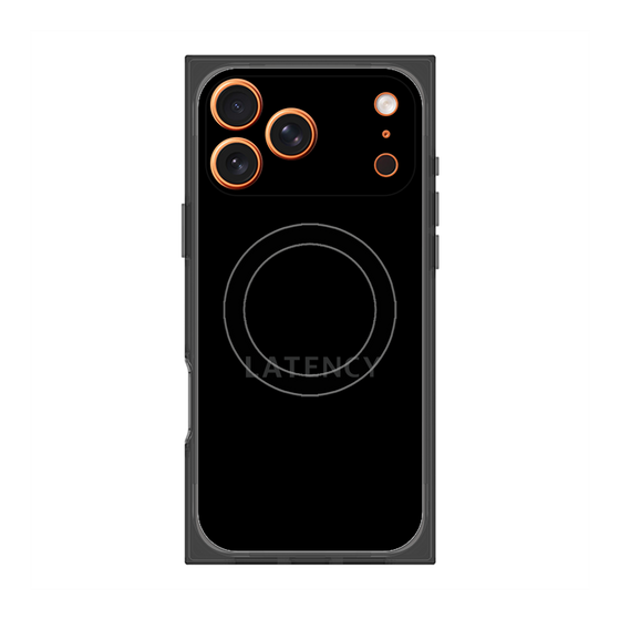 プレミアムスクエアケース with MagSafe［ LATENCY - Logotype - Black ］