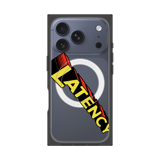 プレミアムスクエアケース with MagSafe［ LATENCY - Rock logo - Clear ］
