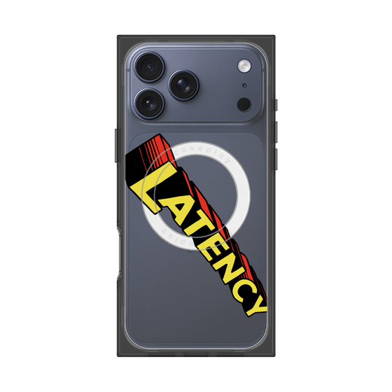 プレミアムスクエアケース with MagSafe［ LATENCY - Rock logo - Clear ］