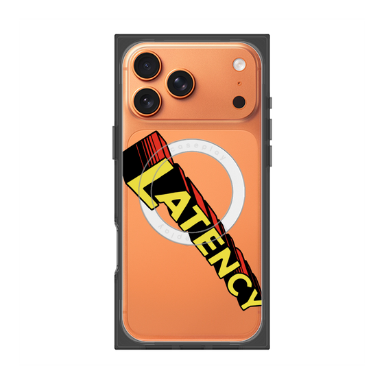 プレミアムスクエアケース with MagSafe［ LATENCY - Rock logo - Clear ］