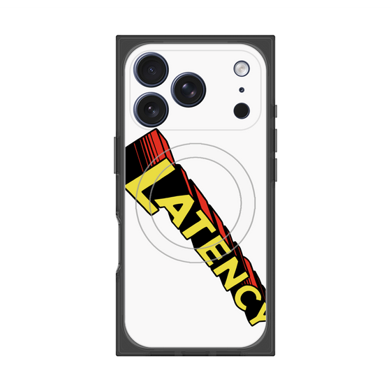 プレミアムスクエアケース with MagSafe［ LATENCY - Rock logo - White ］