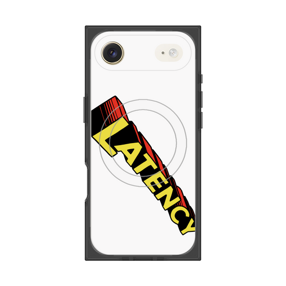 プレミアムスクエアケース with MagSafe［ LATENCY - Rock logo - White ］
