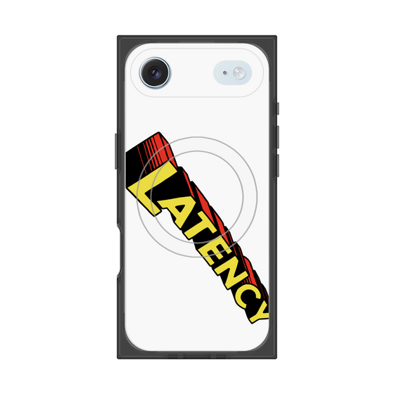 プレミアムスクエアケース with MagSafe［ LATENCY - Rock logo - White ］