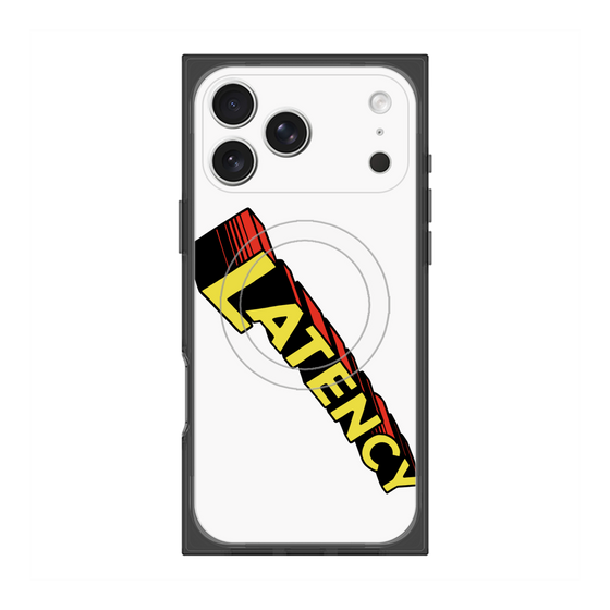 プレミアムスクエアケース with MagSafe［ LATENCY - Rock logo - White ］