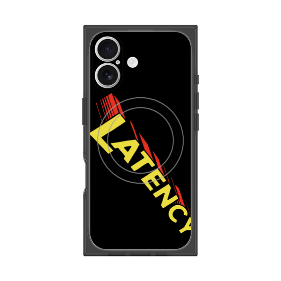 プレミアムスクエアケース with MagSafe［ LATENCY - Rock logo - Black ］