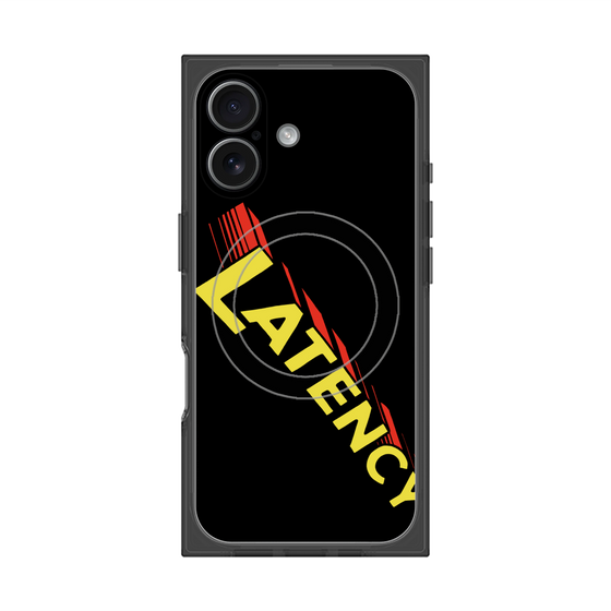 プレミアムスクエアケース with MagSafe［ LATENCY - Rock logo - Black ］