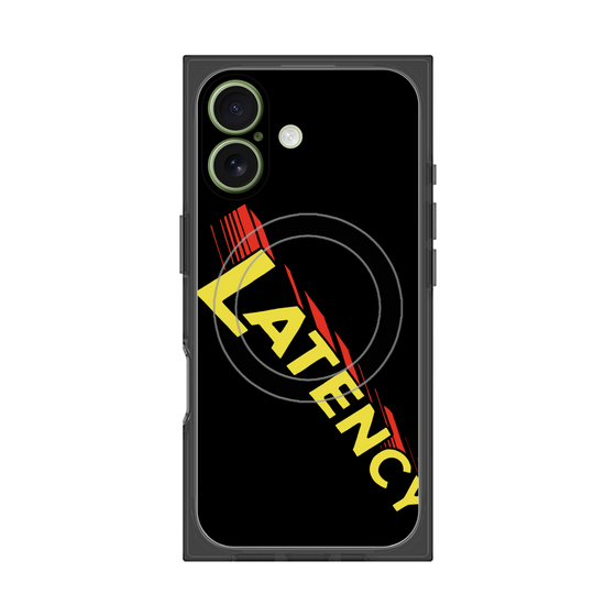 プレミアムスクエアケース with MagSafe［ LATENCY - Rock logo - Black ］