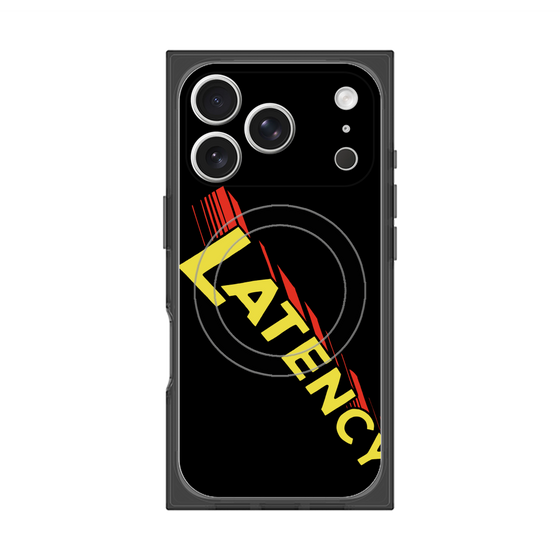 プレミアムスクエアケース with MagSafe［ LATENCY - Rock logo - Black ］
