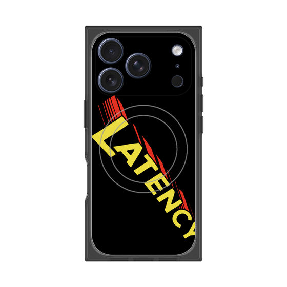 プレミアムスクエアケース with MagSafe［ LATENCY - Rock logo - Black ］