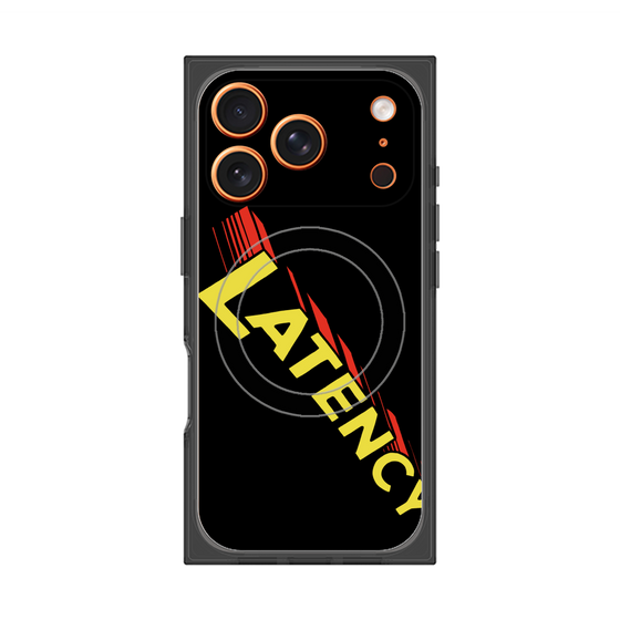 プレミアムスクエアケース with MagSafe［ LATENCY - Rock logo - Black ］