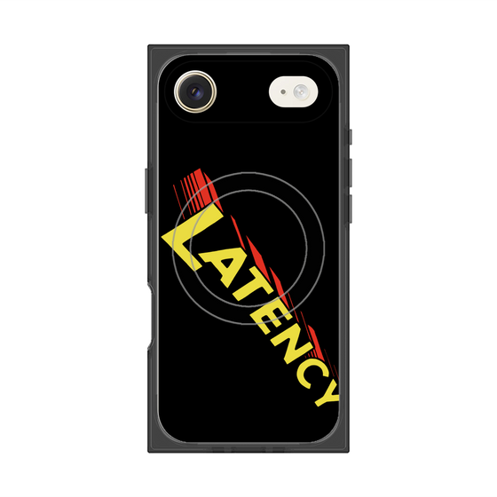 プレミアムスクエアケース with MagSafe［ LATENCY - Rock logo - Black ］