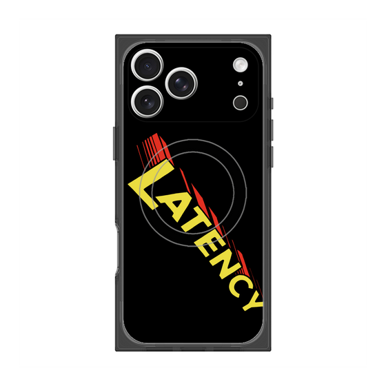 プレミアムスクエアケース with MagSafe［ LATENCY - Rock logo - Black ］