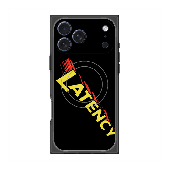 プレミアムスクエアケース with MagSafe［ LATENCY - Rock logo - Black ］