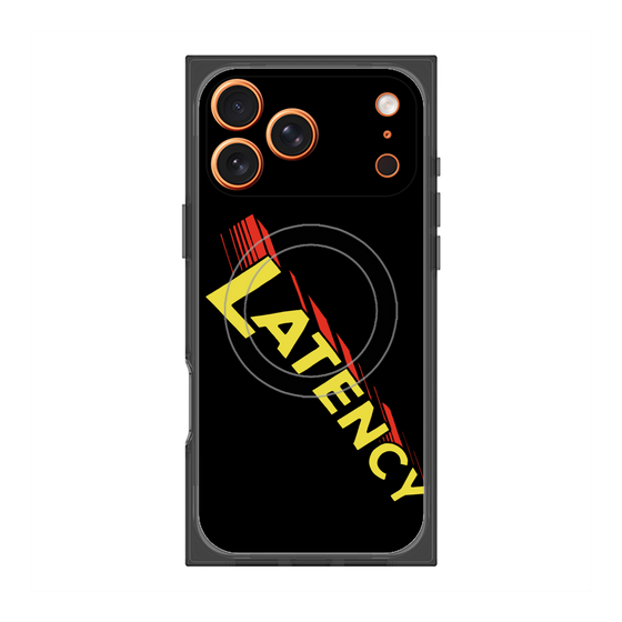 プレミアムスクエアケース with MagSafe［ LATENCY - Rock logo - Black ］