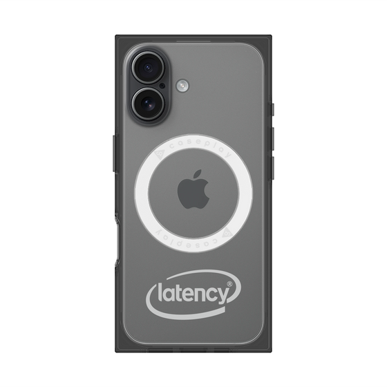 プレミアムスクエアケース with MagSafe［ LATENCY - Circle logo - Gray ］