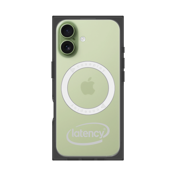 プレミアムスクエアケース with MagSafe［ LATENCY - Circle logo - Gray ］