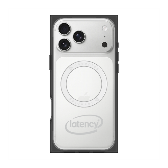 プレミアムスクエアケース with MagSafe［ LATENCY - Circle logo - Gray ］