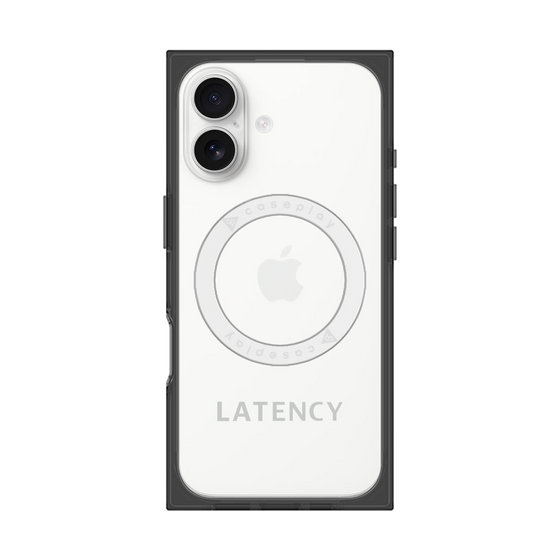 プレミアムスクエアケース with MagSafe［ LATENCY - Logotype - Gray ］