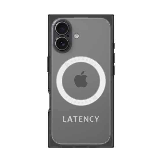プレミアムスクエアケース with MagSafe［ LATENCY - Logotype - Gray ］