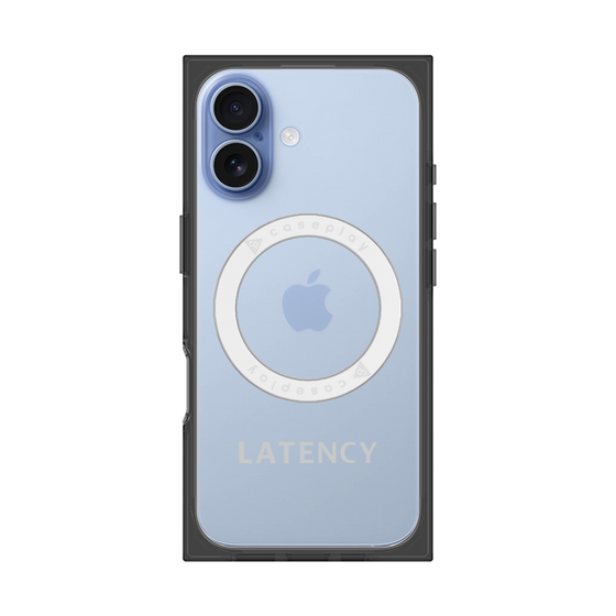 プレミアムスクエアケース with MagSafe［ LATENCY - Logotype - Gray ］