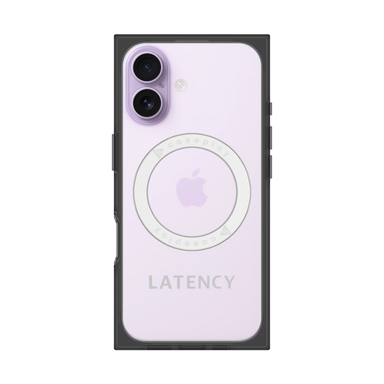 プレミアムスクエアケース with MagSafe［ LATENCY - Logotype - Gray ］