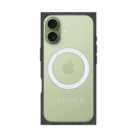 プレミアムスクエアケース with MagSafe［ LATENCY - Logotype - Gray ］