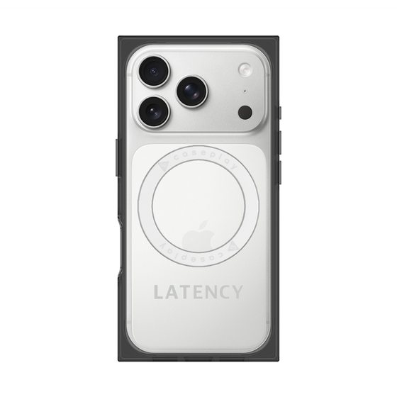 プレミアムスクエアケース with MagSafe［ LATENCY - Logotype - Gray ］