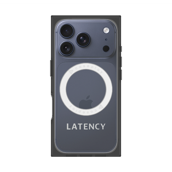プレミアムスクエアケース with MagSafe［ LATENCY - Logotype - Gray ］