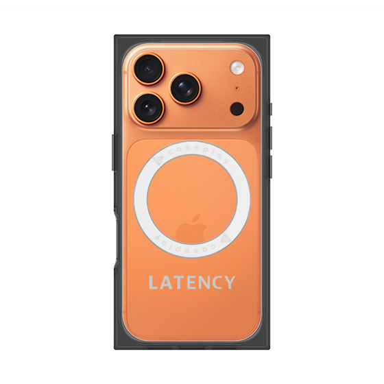 プレミアムスクエアケース with MagSafe［ LATENCY - Logotype - Gray ］