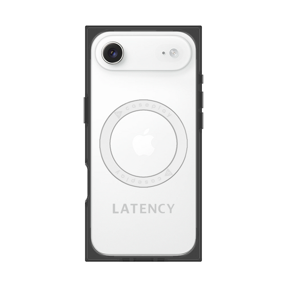 プレミアムスクエアケース with MagSafe［ LATENCY - Logotype - Gray ］