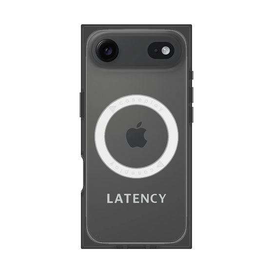 プレミアムスクエアケース with MagSafe［ LATENCY - Logotype - Gray ］