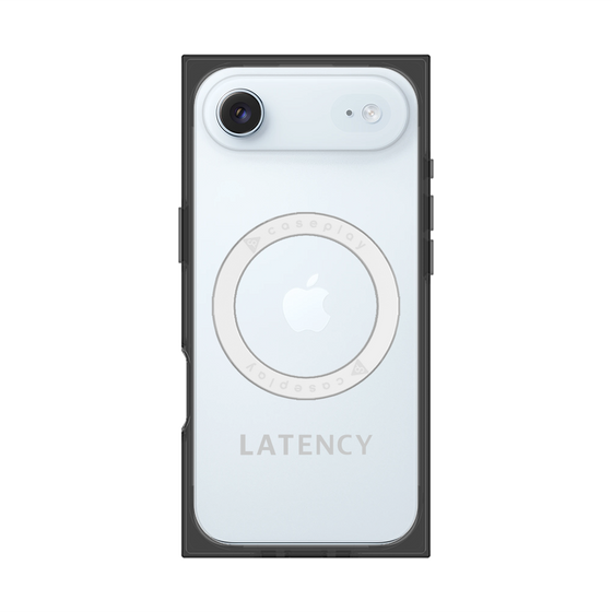 プレミアムスクエアケース with MagSafe［ LATENCY - Logotype - Gray ］