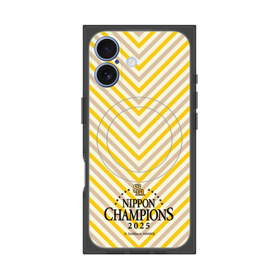 プレミアムスクエアケース with MagSafe［ 福岡ソフトバンクホークス - NIPPON CHAMPIONS 2025 ロゴ - パターン ］