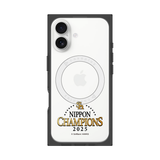 プレミアムスクエアケース with MagSafe［ 福岡ソフトバンクホークス - NIPPON CHAMPIONS 2025 ロゴ - クリア ］