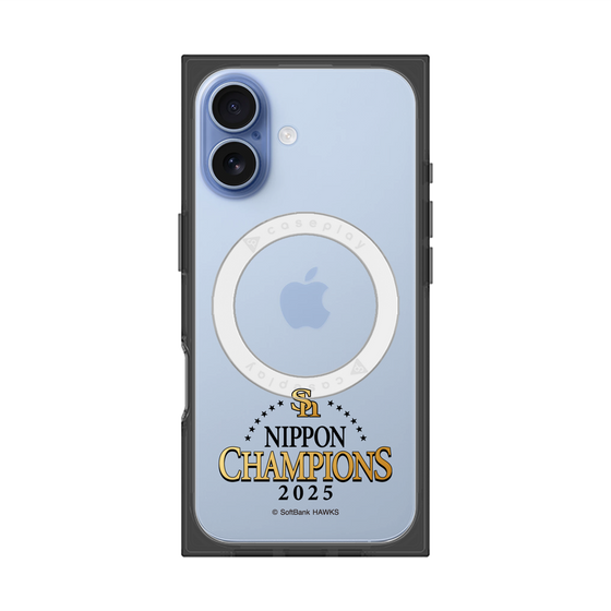 プレミアムスクエアケース with MagSafe［ 福岡ソフトバンクホークス - NIPPON CHAMPIONS 2025 ロゴ - クリア ］
