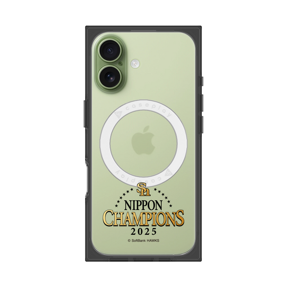 プレミアムスクエアケース with MagSafe［ 福岡ソフトバンクホークス - NIPPON CHAMPIONS 2025 ロゴ - クリア ］